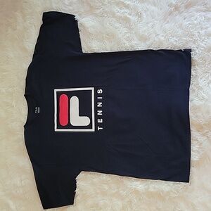 FILA Tennis Navy T-Shirt L